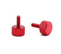 Vis à oreilles * Boutons de serrage, 10 pièces M3 M4 M5 M6 6/8/10/12/16 mm moletées en aluminium coloré serrer la main, bleu, x 12(Red Colour)