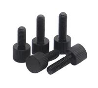 Vis à oreilles en acier au carbone noir, Type simple, tête moletée métrique, réglage manuel, M2 .5 M3 M4 M5 M6, 2 pièces pour machines-outils machine(10mm,M4 5pcs)
