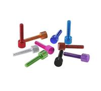Vis à pouce colorée UNC en alliage d'aluminium, tête plate moletée, boulons de serrage à la main, coque d'ordinateur, pièces de bricolage(1pcs,Red)