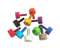Vis À Pouce Moletée En Aluminium Coloré M3 M4 * 6/8/10/12, Serrer À La Main, 10 Pièces/Lot,Rouge,M4x12