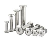 Vis à six pans creux en acier inoxydable 304, jeu d'écrous autobloquants M3-M10 for album, livre de comptes et chanfrein de bord d'ongle(M8x35x10x2Set)