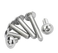 Vis à six pans creux en acier inoxydable, boulons Allen avec rondelle à collier, boulon à tête ronde, argent, M5x60mm,20 pièces