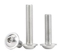 Vis à tête bombée à bride six pans creux Acier inoxydable 304 anticorrosif, boulons à rondelle intégrée pour meubles, machines et bricolage, M2x3mm (200Pcs)