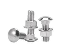 Vis à tête bombée, Boulon de carrosserie en acier inoxydable M3 x 30 mm, vis à tête ronde, col carré et écrous à bride hexagonale, 30 pièces