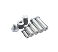 Vis à tête bombée en acier inoxydable Fixations d'espacement for publicité en verre acier inoxydable, argent 25x(20-150) mm, 10 pièces(25x 70mm)