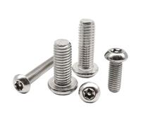 Vis à tête bombée Torx en acier inoxydable, La sécurité de l'acier inoxydable 304 visse la tête bouton Torx avec le paquet inviolable M2 à M8 goupille(18mm,50pcs M3)