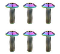Vis à tête bombée Torx prune M4 M5 M6 en titane, 10/12/15/20/25 mm, for carter de moto (lot de 6).(Rainbow,M5x25mm)