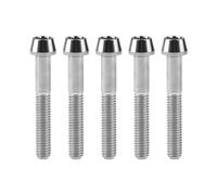 Vis à tête bombée Vis à tête cylindrique Boulons, Jeu de vis 6 pièces M6x10 15 16 18 20 25 30 35 40 45 50 55 60 65mm boulons en titane accessoires de vélo hexagonaux coniques(Silver,40MM-M6)