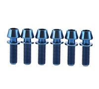 Vis à tête conique Allen en titane M5x16 mm, M5x18 mm et M5x20 mm avec rondelle en titane for potence de vélo (lot de 6)(Blue,M5x18mm)
