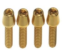 Vis à tête conique Allen en titane M6x16 mm for freins de vélo (lot de 4)(Gold)