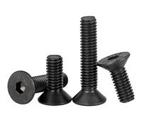 Vis à tête creuse, 10pcs M12 x 25 mm Black Flat Head Socket Cap Screw Countersunk Bolts,