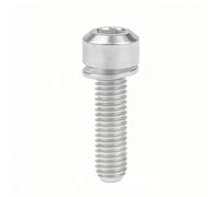 Vis à tête creuse en titane M5 x 16 mm, M5 x 18 mm, M5 x 20 mm avec rondelles for potence de vélo - Légères et durables(Silver,16mm)