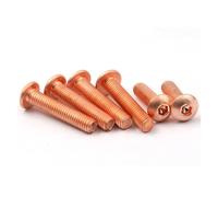 Vis à tête creuse ronde en cuivre pur M3 M4 M5 M6 M8 T2, 1 à 10 pièces, vis à six pans creux avec vis à métaux à hexagone élevé(12mm,M3 (10Pcs))