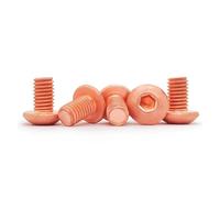 Vis à tête creuse ronde en cuivre pur M3 M4 M5 M6 M8 T2, 1 à 10 pièces, vis à six pans creux avec vis à métaux à hexagone élevé(20mm,M4 (5Pcs))