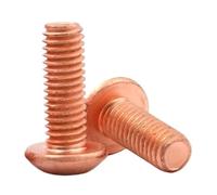 Vis à tête creuse ronde en cuivre pur T2, 1 à 10 pièces, vis à six pans creux avec vis à métaux à haut hexagone M3 M4 M5 M6 M8(18mm,M6 (2Pcs))
