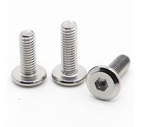 Vis à tête creuse, vis de meubles 5-20 pièces en acier inoxydable 304 grande douille hexagonale plate Allen rivets boulons joint connecteur M3 M4 M5 M6 M8(M4 20pcs,10mm)