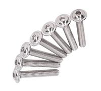 Vis à Tête Creuse, Vis de Réglage 50 Pièces Vis à Tête Bouton à Bride A2-70 Têtes de Boutons en Acier Inoxydable Kit de Boulons à Capuchon à Douille (M6*35MM)