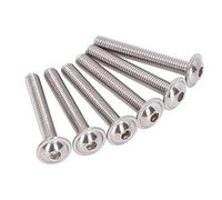 Vis à Tête Creuse, Vis de Réglage 50 Pièces Vis à Tête Bouton à Bride A2-70 Têtes de Boutons en Acier Inoxydable Kit de Boulons à Capuchon à Douille (M5*30MM)