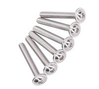 Vis à Tête Creuse, Vis de Réglage 50 Pièces Vis à Tête Bouton à Bride A2-70 Têtes de Boutons en Acier Inoxydable Kit de Boulons à Capuchon à Douille (M6*40MM)