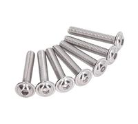 Vis à Tête Creuse, Vis de Réglage A2-70 en Acier Inoxydable 50 Pièces Vis à Tête Ronde à Bride Boutons Têtes Capuchons à Douille Kit de Boulons (M6*35MM)