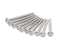 Vis à Tête Creuse, Vis de Réglage A2-70 en Acier Inoxydable 50 Pièces Vis à Tête Ronde à Bride Boutons Têtes Capuchons à Douille Kit de Boulons (M3*30MM)