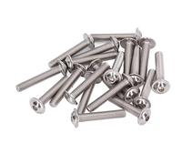 Vis à Tête Creuse, Vis de Réglage A2-70 en Acier Inoxydable 50 Pièces Vis à Tête Ronde à Bride Boutons Têtes Capuchons à Douille Kit de Boulons (M8*45MM)