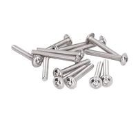 Vis à Tête Creuse, Vis de Réglage A2-70 en Acier Inoxydable 50 Pièces Vis à Tête Ronde à Bride Boutons Têtes Capuchons à Douille Kit de Boulons (M6*45MM)