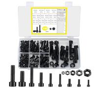 Vis à Tête Cylindrique à Hexagone Creux, 150 pcs. Vis Hexagonales avec Écrous Hexagonaux, Kit Assortiment de Vis à Tête Hexagonale pour Machines, Vis Métriques à Filetage - M4/M5/M6/M8/M10