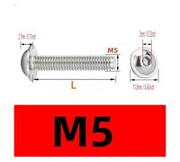 Vis à tête cylindrique à six pans creux 304 SS A2 avec rondelle à bride M5 M6 ISO7380-2 for moto, scooter, VTT, cyclomoteur, couvercle en plastique(M5-10Pcs,X25mm)