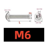 Vis à tête cylindrique à six pans creux 304 SS A2 avec rondelle à bride M5 M6 ISO7380-2 for moto, scooter, VTT, cyclomoteur, couvercle en plastique(M6-10Pcs,X16mm)