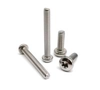 Vis à tête cylindrique bombée Torx à six lobes extra-longues, 3-100 mm, M1,4, M1,6, M2, M2,5, M3, M4, M5, M6, M8, GB2672, en acier inoxydable 304, lot de 5/10/50 pièces(60 mm,M8 5pcs)