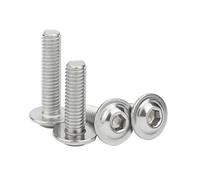 Vis à tête cylindrique creuse hexagonale avec collerette, en acier inoxydable 304, 5/10/20/50 pièces, dimensions M2, .5, M3, M4, M5, M6 et M8(60mm,M8 (5pcs))