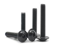 Vis à tête cylindrique creuse hexagonale M4 M56/8/10-30 mm en acier inoxydable 304 noir, avec rondelle et collerette, lot de 5/10/20 pièces(10mm,M4 (20pcs))
