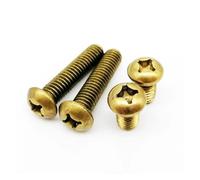 Vis à tête cylindrique cruciforme cruciforme en laiton massif, 10/20/50 pièces, M2, M2.5, M3, M4, M5, M6, en cuivre pur(10mm,50pcs M2)