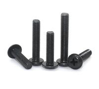 Vis à tête cylindrique cruciforme en acier au carbone noir M2, M2.5, M3, M3.5, M4, M5, M6, 6/8/10/12 mm avec rondelle et collet, lot de 90/40/20/10 pièces(12mm,M2X90pcs)