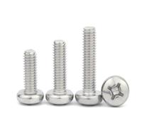 Vis à tête cylindrique cruciforme en acier inoxydable M1.6 M2 M2.5 M3 M3.5 M4 M5 M6 M8(14mm,50pcs M2)
