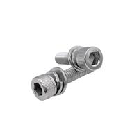 Vis à tête cylindrique, Vis SEMS à tête hexagonale creuse en acier inoxydable 304 avec rondelles plates élastiques M2-M5(M2 x 6mm - 50pcs)