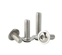 Vis à tête de bouton à six pans creux en acier inoxydable M2 M2.5 M3 M4 M5 M6 M8 304 avec boulon à collier(14mm,M4 (20pcs))