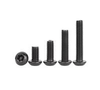 Vis à tête de bouton Torx broche noire M6 M8 M10, en acier inoxydable avec Six lobes, vis sécurité antivol et inviolable, 2 10 pièces(M10x20mm-5pcs)
