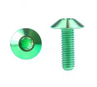 Vis à tête for pièces de vélo et de moto, accessoires, boulons en titane M4 M5 M6x10/12/15/20/25/30/35mm, 10 pièces/15 pièces(Green,15PCS_12MM_M5)