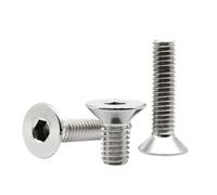 Vis à tête fraisée à douille hexagonale en acier inoxydable M1.6-M8 304 A2-70, 3-150mm, fixation à boulon Allen plat, 5/10/50 pièces(4mm,M1.6 50pcs)