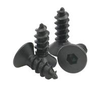Vis à Tête Fraisée à Six Pans Creux 100-200 pièces M2 .3 .6 M3 M4 M5 M6 noir à six pans creux hexagonal plat tête fraisée vis autotaraudeuse(16mm,M2.6 x100pcs)