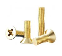 Vis à tête fraisée croisée M2 M2.5 M3 M4 M5 M6 M8, vis à tête plate, solides, tête cylindrique, Machine en cuivre, boulon en laiton, 2 à 50 pièces(10mm,M2.5 (50pcs))