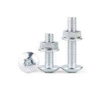 Vis à tête fraisée cruciforme en acier au carbone de grade 4.8 avec écrous à embase, jeu M3 M4 M5 M6 M8, boulons champignon en acier zingué bleu(M8x20mm 20sets)