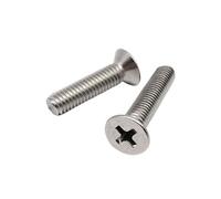 Vis à tête fraisée cruciforme en acier inoxydable 304 DIN965, 10/100 x M1 M1.2 M1.4 M1.6 M2 M2.5 M3 M3.5 M4 M5 M6(10mm,M2.5 50pcs)