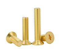 Vis à tête fraisée cruciforme en laiton, insert fileté en cuivre, filetage métrique, vis for machines électriques M2 M2.5 M3 M4 M5 M6 M8(Length 12mm,M6 (3Pcs))