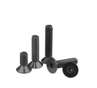 Vis à tête fraisée hexagonale creuse plate en acier au carbone, grades M1,6, M2,5 et M3, conforme à la norme DIN 7991.(M2x14mm 100pcs)