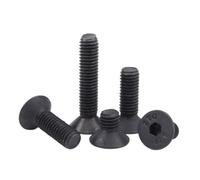 Vis à tête fraisée hexagonale plate noire en acier inoxydable 304 G10.9, lot de 5 à 100 pièces, DIN7991 M1.6 M2 M2.5 M3 M4 M5 M6 M8(Grade 10.9 black,35MM_M6-(10PCS))
