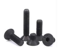 Vis à tête fraisée hexagonale plate noire en acier inoxydable 304, lot de 5 à 100 pièces, M1.6, M2, M2.5, M3, M4, M5, M6, M8(Grade 10.9 black,10MM_M4-(20PCS))