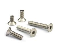 Vis à tête fraisée hexagonale plate noire en acier inoxydable 304, lot de 5 à 100 pièces, M1.6, M2, M2.5, M3, M4, M5, M6, M8(Stainless steel 304,12MM_M3-(50PCS))